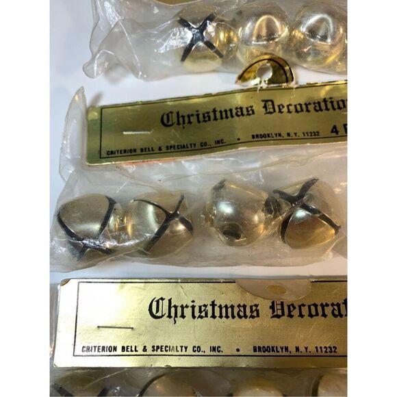 Brass Bell Christmas Crafting Lot 11 Packs(44 Bells)-Criterion-1” NOS Vintage - Picture 5 of 8